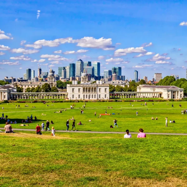 Greenwich park with view to London City