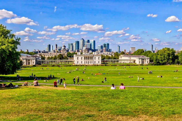 Greenwich park with view to London City
