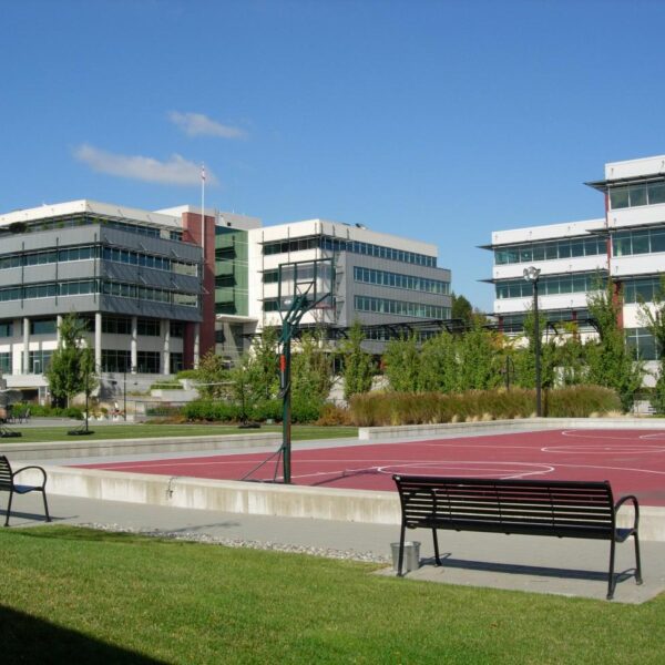 Coquitlam College buildings and basketball court