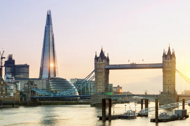 Tower Bridge and Shard at susnet