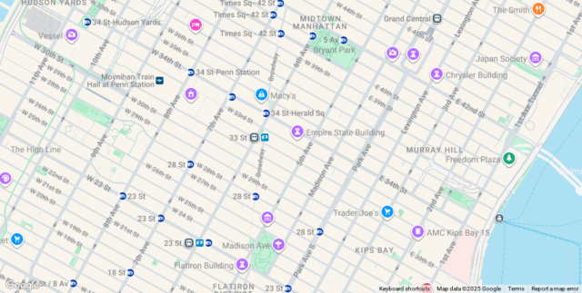 Mercy Manhattan map